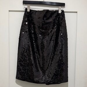 Express Black Sequin Pencil Skirt